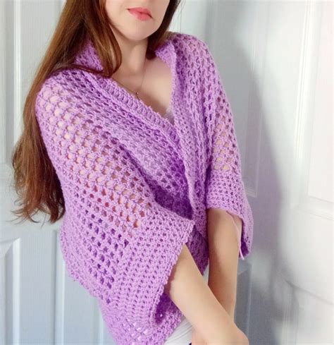 Crochet Lavender Cocoon Cardigan Free Pattern