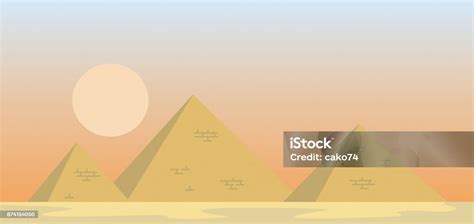 Stock Ilustrace Vektorová Ilustrace Egyptských Pyramid Stáhnout Obrázek Nyní Gízská