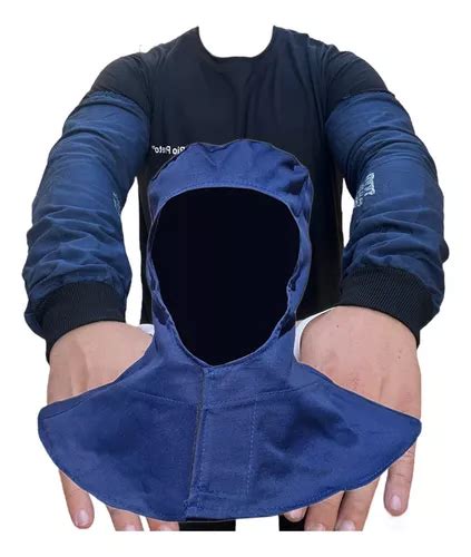 Kit Capuz Soldador Balaclava Brim E Mangote Anti Chamas Frete grátis