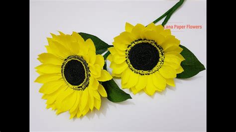 How To Make Sunflower Crepe Paper Làm Hoa Hướng Dương Bằng Giấy Nhún Youtube