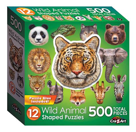 Mini Shaped Wild Animals Puzzle (500 piece) | LPF