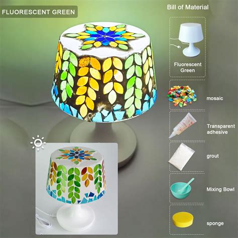 Gzwccvsn Diy Mosaic Night Light Kit Make Your Own Mosaic Night Light Diy Stained Glass Set