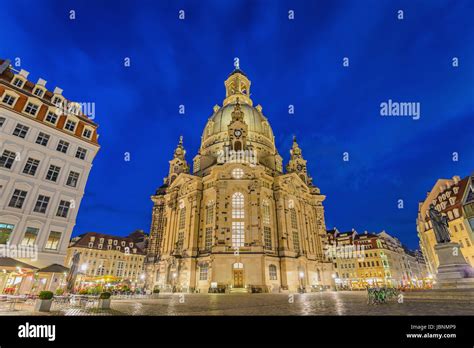 Dresden Frauenkirche (Church of our lady) at night, Dresden, Germany ...