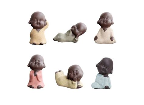 Est Tua De Cer Mica Pequena Buda Beb Crian As Monk Figurine Tea Pet