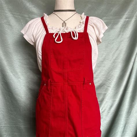 Red Overall Dress • Size Small • Message Me For Depop