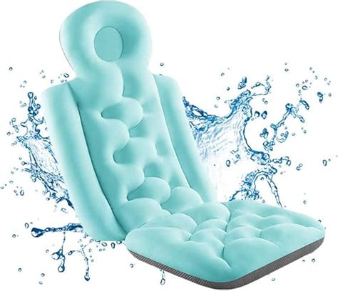 Full Body Bath Pillow Non Slip Bathtub Pillow With Head Neck Shoulder