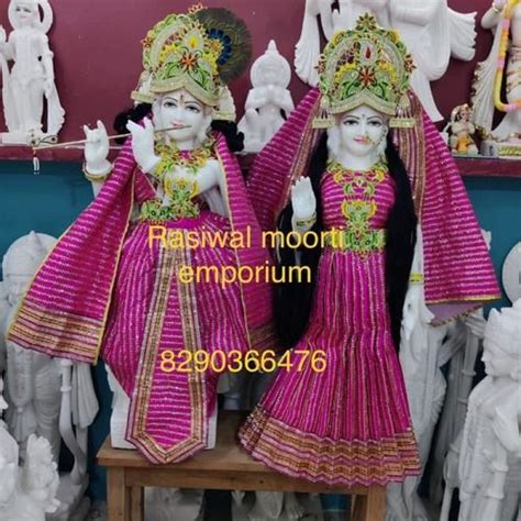 White Marble Radha Krishna Statues At 25000 00 INR In Alwar Garima