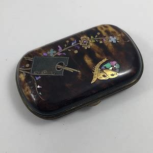 Antique Celluloid Faux Tortoiseshell Calling Card Or Jewelry Carrying