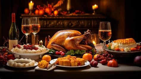 Premium AI Image | Thanksgiving Turkey Dish on Table with Thanksgiving ...