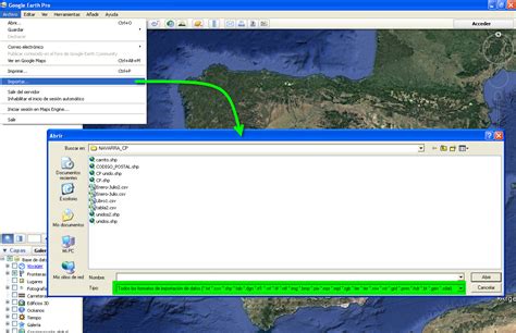 Cartografía Digital Google Earth Pro importar datos SIG