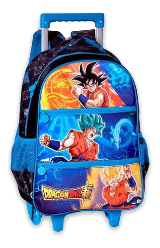 Mochila Escolar Azul Super Goku De Dragon Ball Mercadolibre