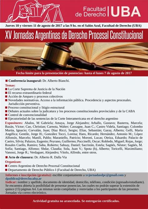 Xv Jornadas Argentinas De Derecho Procesal Constitucional Facultad De