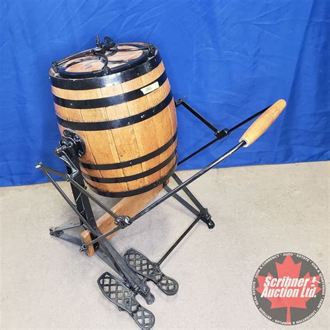 Wortman & Ward London, Ont Barrel Butter Churn (Patented 1889) (35"H x