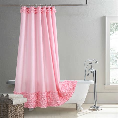 Ruffled Pink Modern Polyester Waterproof Fabric Solid Decoratived