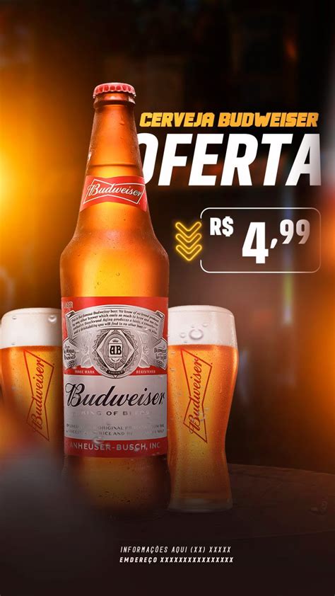 Cerveja Budweiser Bares Social Media Psd Editável Cerveja Gelada