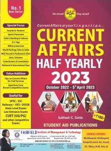 SAP Current Affairs Half Yearly 2023 From October 2022 Till 5 April