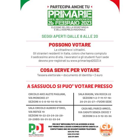 Primarie Pd Dove Si Vota A Sassuolo