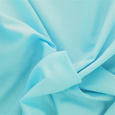 Tissu Coton Frou Frou Uni Bleu Lagon X Cm Perles Co