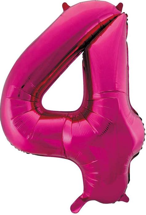 Pink Roze Cijfer Ballon 4 Bol