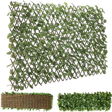 Amazon Giantex Pcs Expandable Artificial Hedges Faux Ivy Leaves