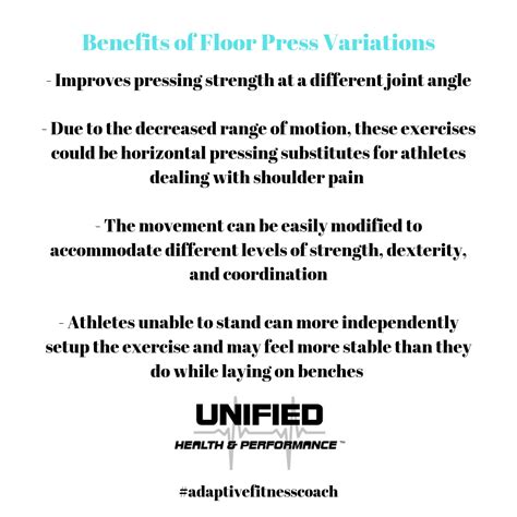 Adaptive Fitness Coach - Floor Press Variations — Unified Health and ...