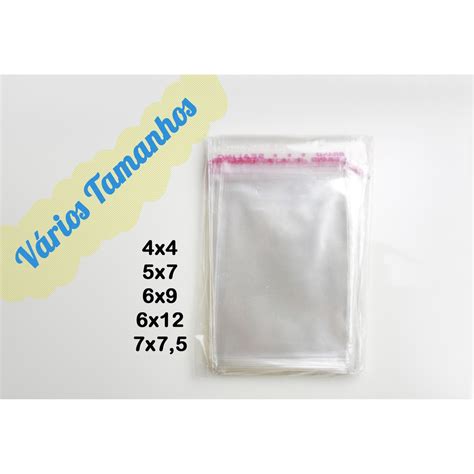 100 Saco Transparente Aba Adesivada Shopee Brasil