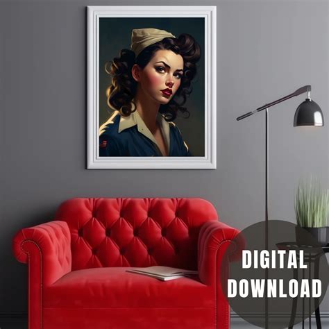 Pinup Girls Poster Retro Pinup Girls Pinup Girls Wall Art Etsy