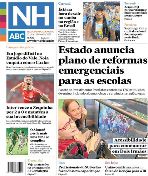 Capa Jornal NH Quarta 14 De Dezembro De 2022