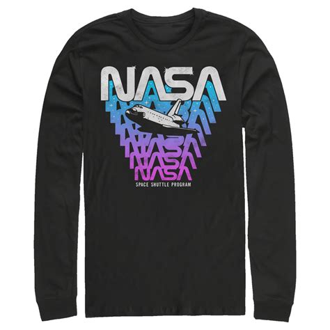 Nasa Nasa Mens Logo Fade Away Long Sleeve T Shirt