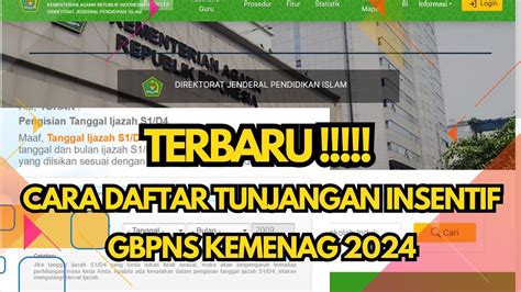 TERBARU Cara Daftar Tunjangan Insentif GBPNS 2024 YouTube