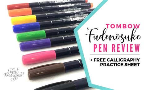 Tombow Fudenosuke Colors, Pen Review & Free Worksheet | Vial Designs