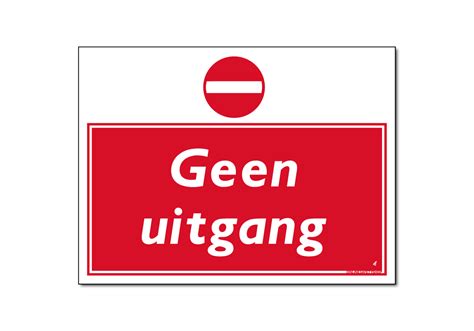 Geen Uitgang Bord Of Sticker Mijnnaamplaat Nl