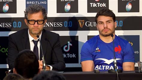 Fabien Galthie And Antoine Dupont France Embargo Press Conference