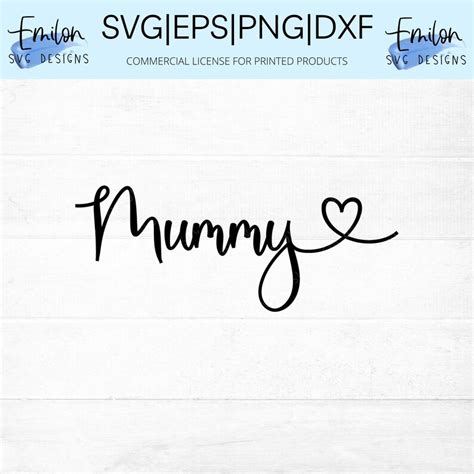 Mummy Svg Cut File For Cricut And Silhouette With Heart Etsy Australia