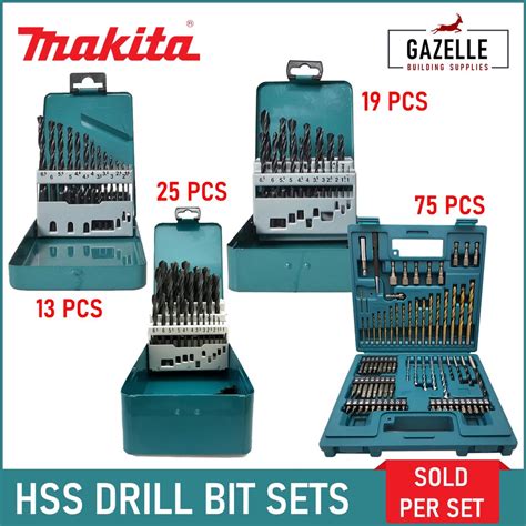 Makita HSS R Drill Bit Sets 13 17 19 25 W Screw Bits Pcs D