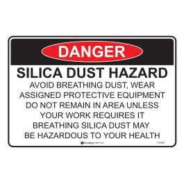 Danger Silica Dust Hazard Avoid Breathing Dust 600 X 400mm Corflute