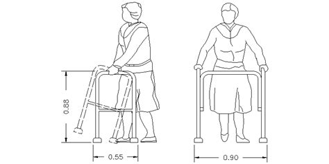 Vista In Elevazione Frontale E Laterale Di Walker In AutoCAD Libreria CAD