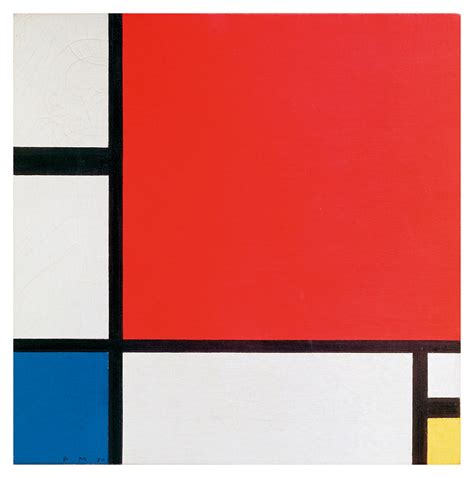 Pôster Composição II em Vermelho Azul e Amarelo 1930 Piet Mondrian