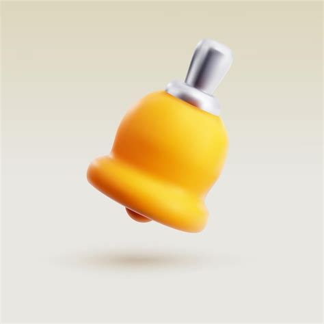 Premium Vector D Yellow Notification Bell Icon For Social Media