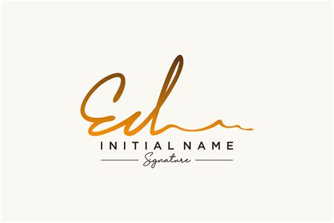 Initial Ed Signature Logo Template Vector Hand Drawn Calligraphy