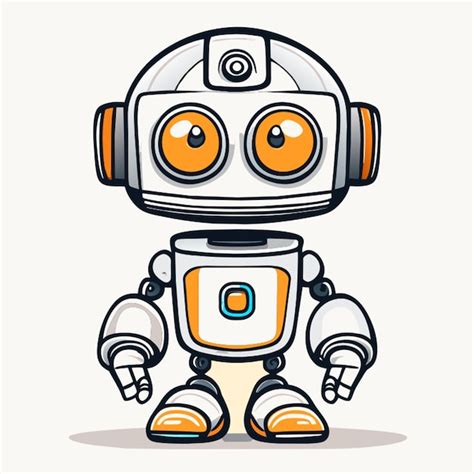 Premium Vector Full Body Mascot Style Robot Character Front Facing