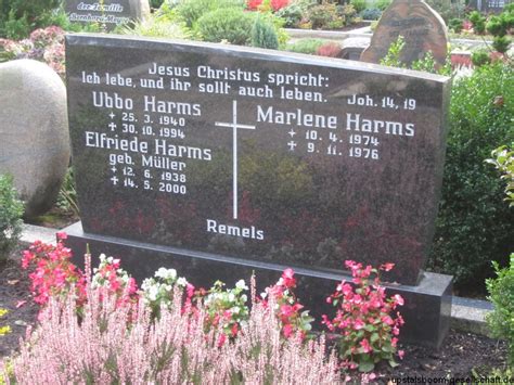 Grab Von Marlene Harms 10 04 1974 09 11 1976 Friedhof Remels Neuer