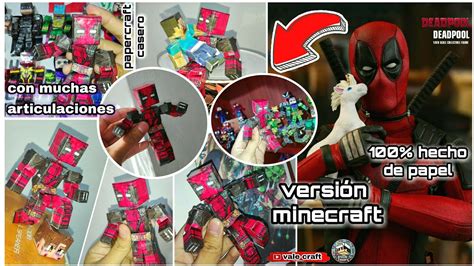 Como hacer a Deadpool en minecraft figura o muñeco hecho de papel super