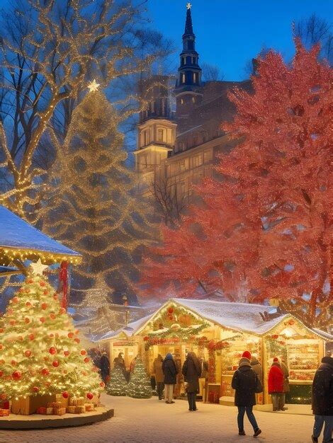 Premium AI Image | Best Christmas Markets in the USA Christmas tree ...