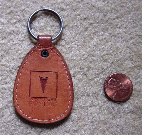 Leather Pontiac Key Ring Wide Track Unused Antique Price Guide