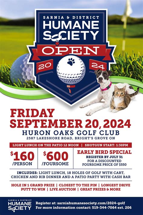 2024 Golf Tournament Foursome Sarnia District Humane Society