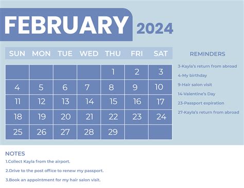 February 2024 Calendar Template Word 2024 - Lotte Rhianna