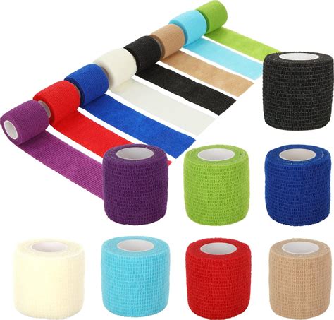 Aselected Rolls Of Self Adhesive Bandage Wrapped In Color Sports