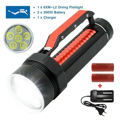 Lumen Diving Flashlight Led Underwater Hunting Torch High Power