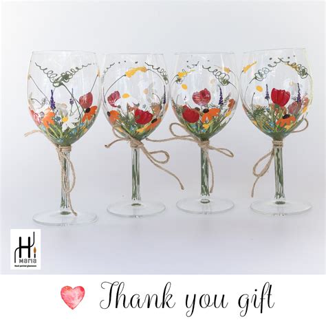 Wine Glasses Hand Painted Wine Glasses Keepsake Gift - Etsy